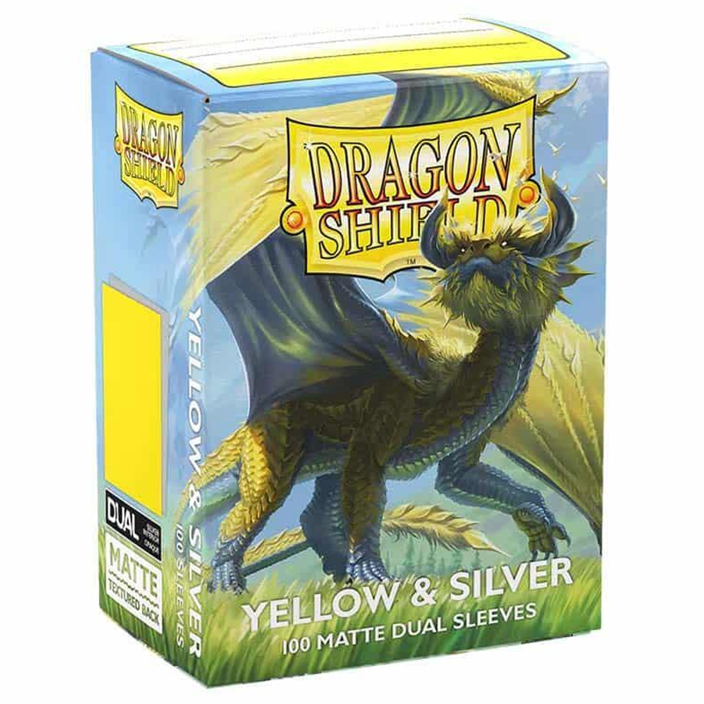 Dragon Shield Dual Matte Standard Sleeves - Yellow & Silver (100 Pack)