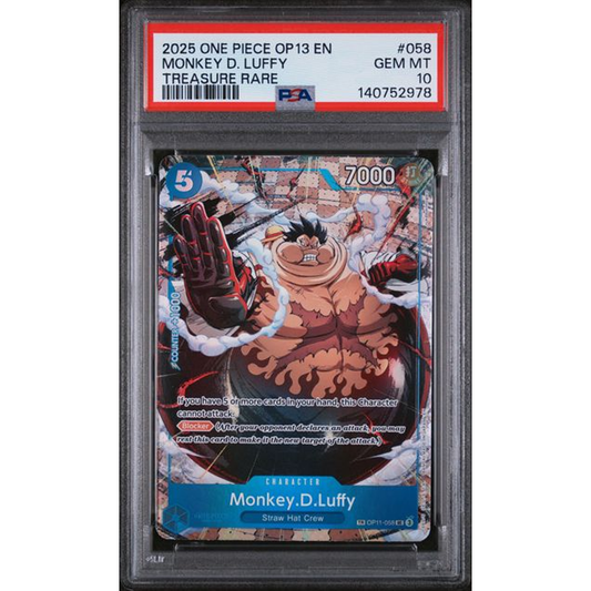 PSA 10 - 2025 ONE PIECE OP13-CARRYING ON HIS WILL #058 MONKEY D. LUFFY TREASURE RARE