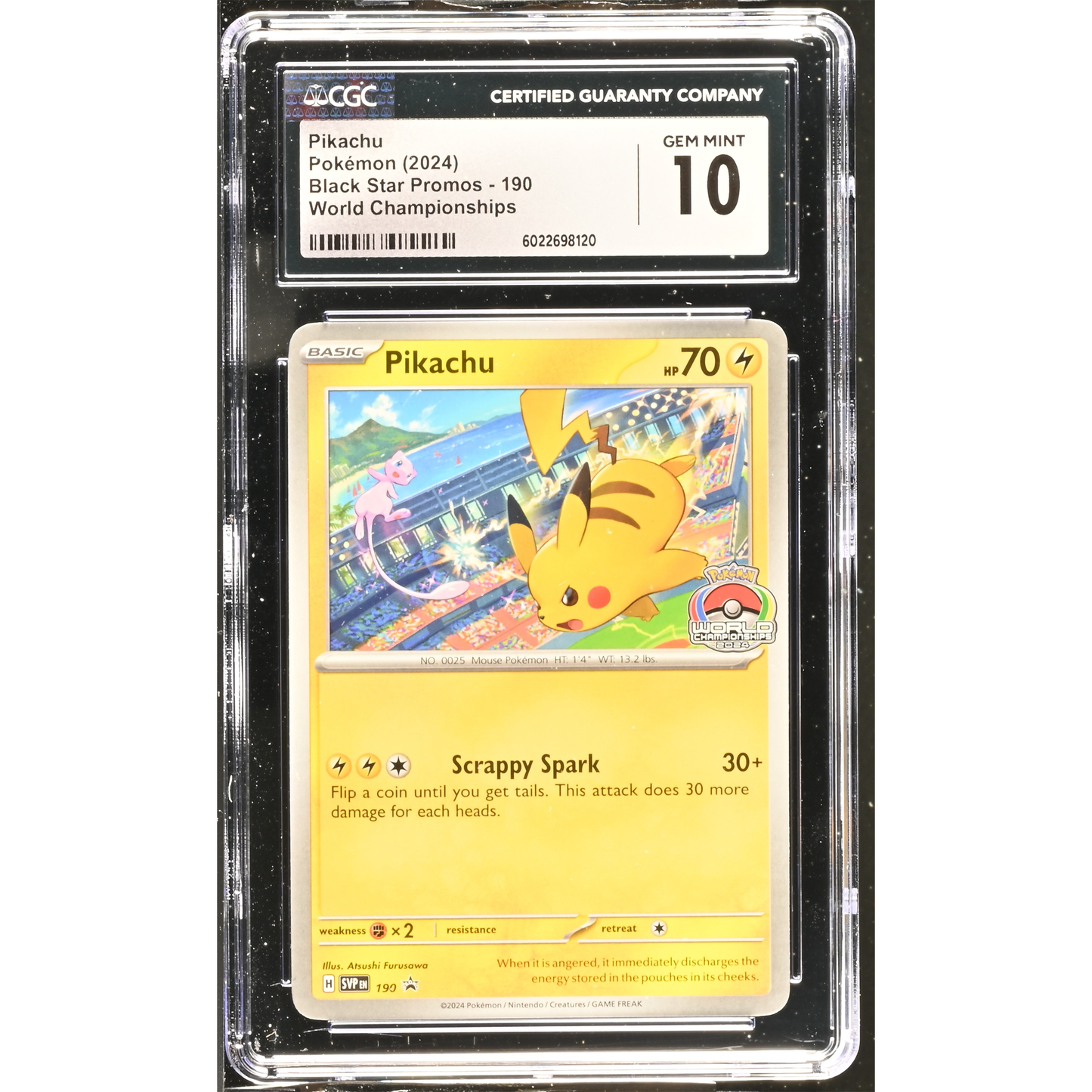 Pikachu #190 World Championships Promo CGC Gem Mint 10