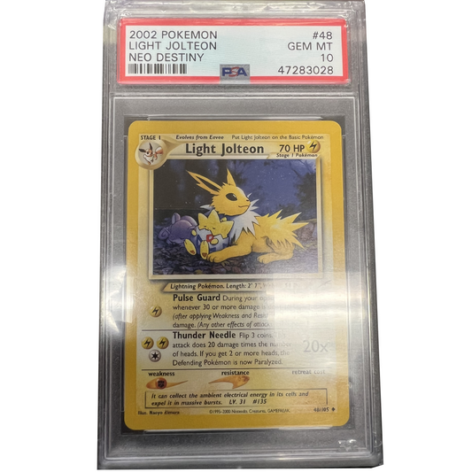 PSA Gem Mint 10 - Light Jolteon - Neo Destiny 48/105