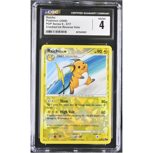 CGC 4 - Raichu Cracked Ice Reverse Holo - POP Series 9 3/17