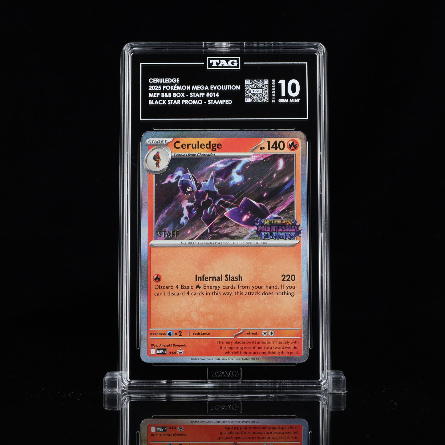 Ceruledge Staff Phantasmal Flames Promo #014 TAG Gem Mint 10