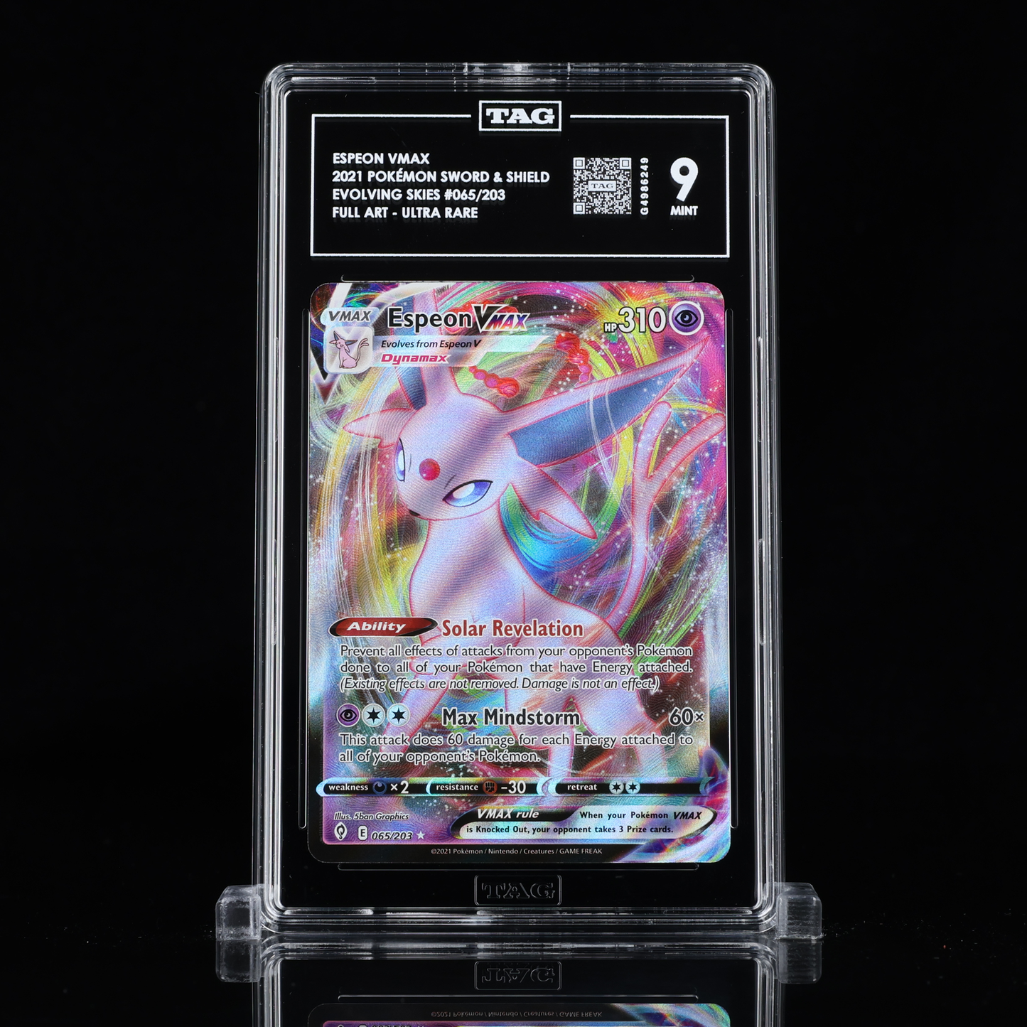 Espeon VMAX 65/203 Evolving Skies TAG Mint 9