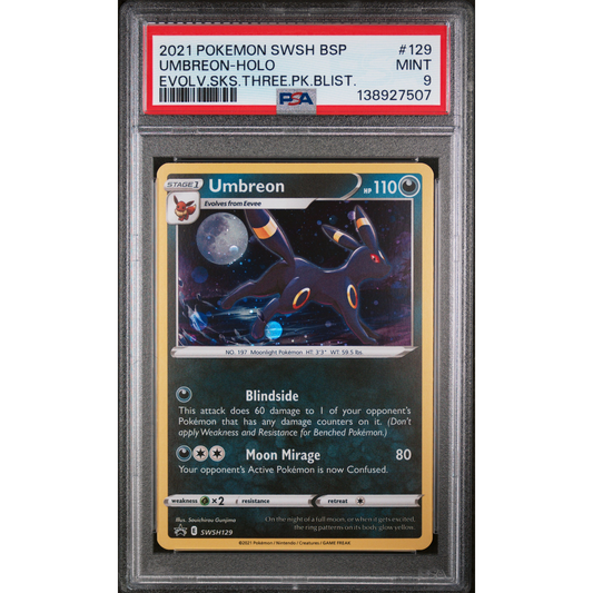 Umbreon SWSH129 Evolving Skies Promo PSA Mint 9