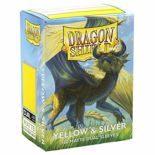 Dragon Shield Dual Matte Standard Sleeves - Yellow & Silver (100 Pack)