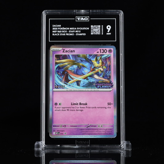 Zacian 2025 POKÉMON MEGA EVOLUTION BLACK STAR PROMOS #015 PHANTASMAL FLAMES BUILD & BATTLE BOX - STAFF HOLO